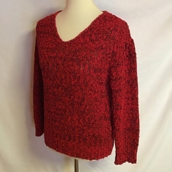 Vintage 80s fuzzy red n black sweater - Picture 8 of 9